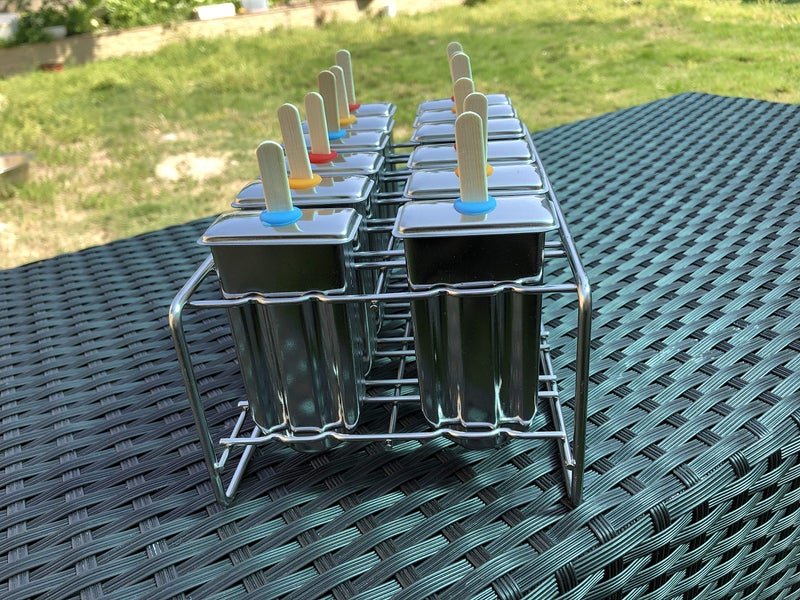 pizety 12 cavity mold stainless steel popsicle mold metal ice pop molds bpa free -ice Cream Ice Lolly Popsicle Mold pop molds with wooden sticks-ice pop maker molds popsicle mold stainless steel - Image 5